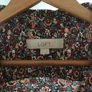 LOFT Floral Utility Blouse XL
